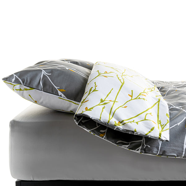 White Branches Printed Duvet Cover with Pillowcases