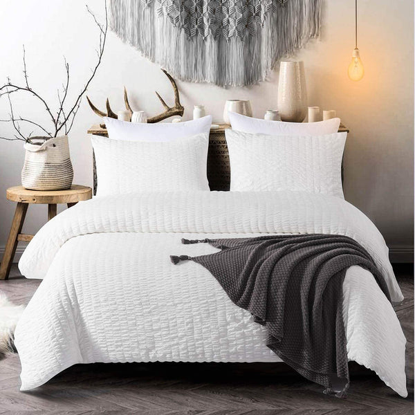 Seersucker Duvet Cover with Pillowcases Egyptian Cotton freeshipping - MK Home Textile