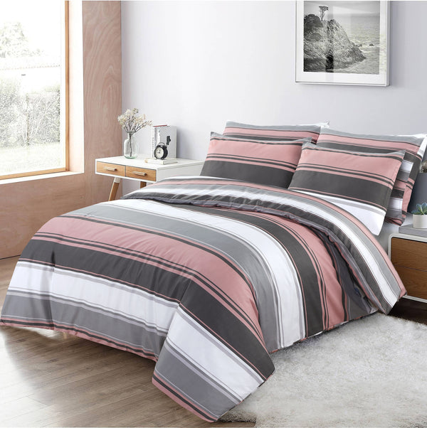 Blush Pink Printed Duvet Cover with Pillowcases
