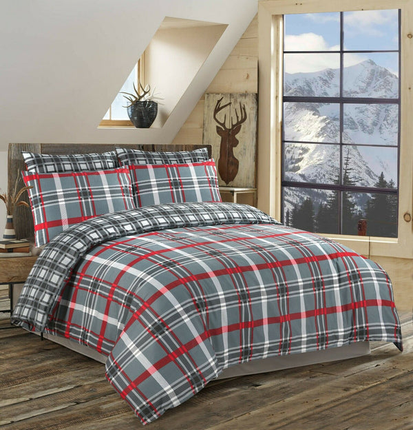 Check Printed Duvet Cover with Pillowcases