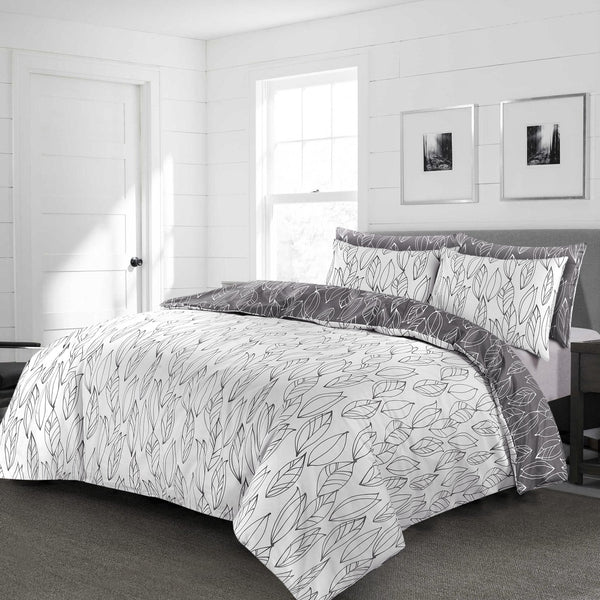 Divine Leaves Printed Duvet Cover with Pillowcases