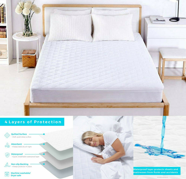 Quilted Waterproof Mattress Protector freeshipping - MK Home Textile