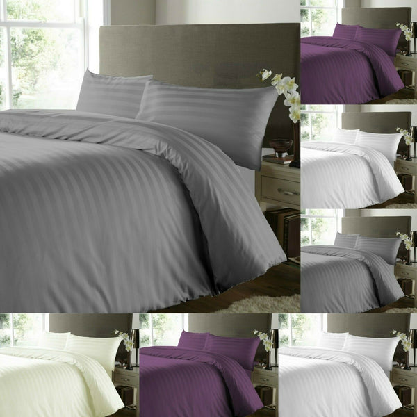 Premium Egyptian Cotton Strip Duvet Cover with Pillowcases freeshipping - MK Home Textile