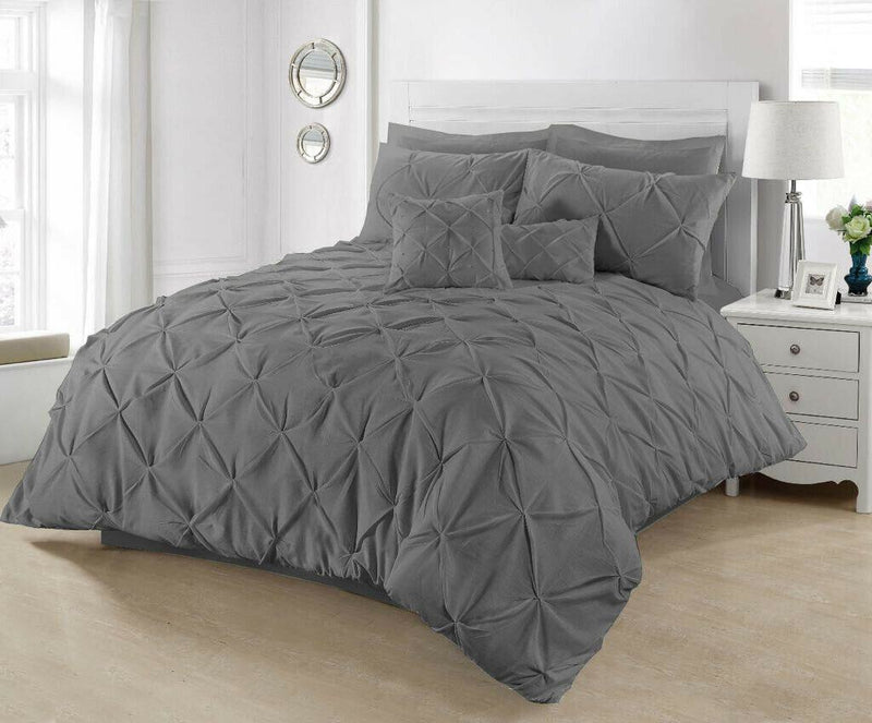 Pintuck Bedding Duvet Quilt Cover Set 100% Egyptian Cotton 200TC