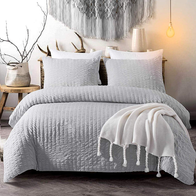 Seersucker Duvet Cover with Pillowcases Egyptian Cotton freeshipping - MK Home Textile