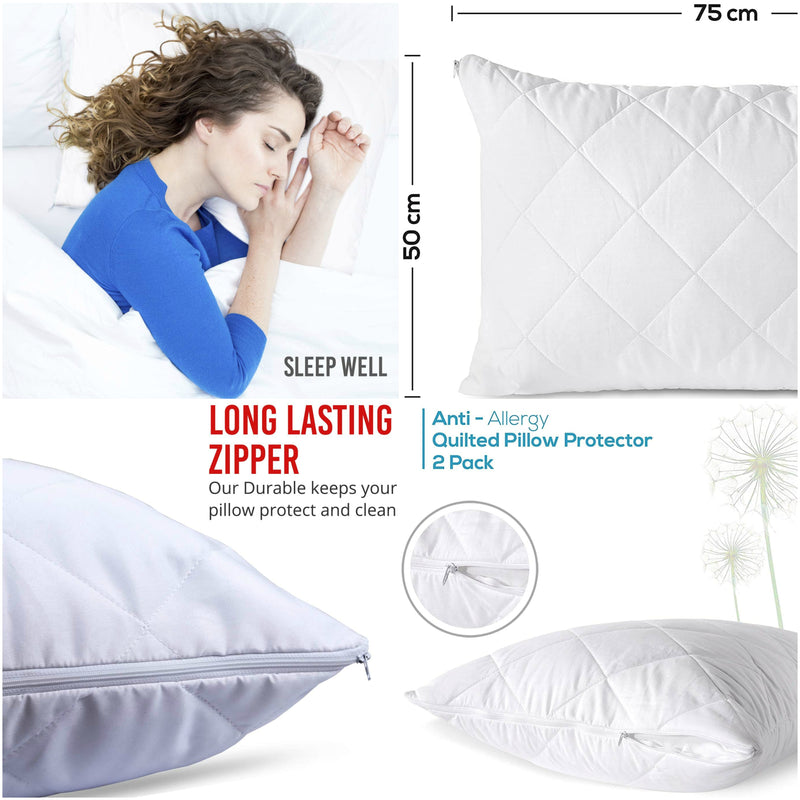 Luxury Quilted Waterproof Pillow Protectors freeshipping - MK Home Textile