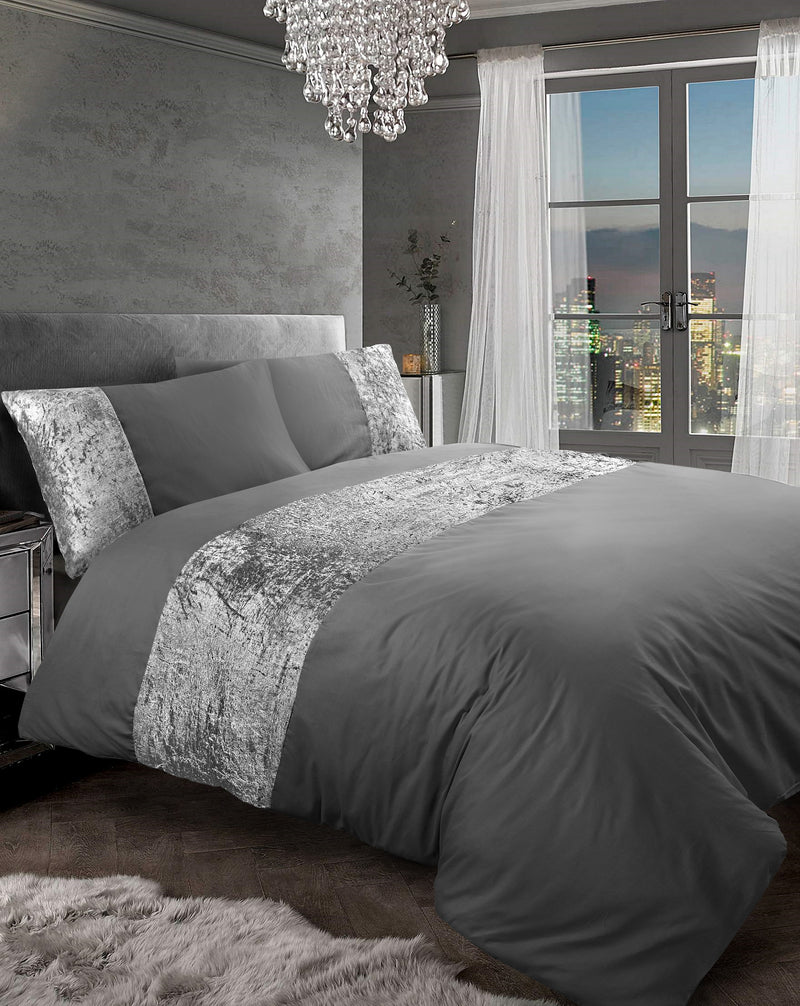 Crushed Velvet Duvet Cover with Pillowcases freeshipping - MK Home Textile