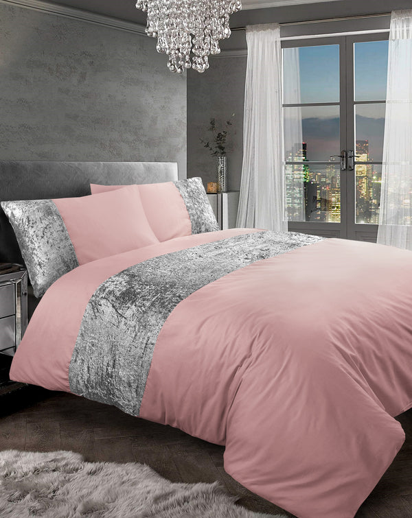 Crushed Velvet Duvet Cover with Pillowcases freeshipping - MK Home Textile