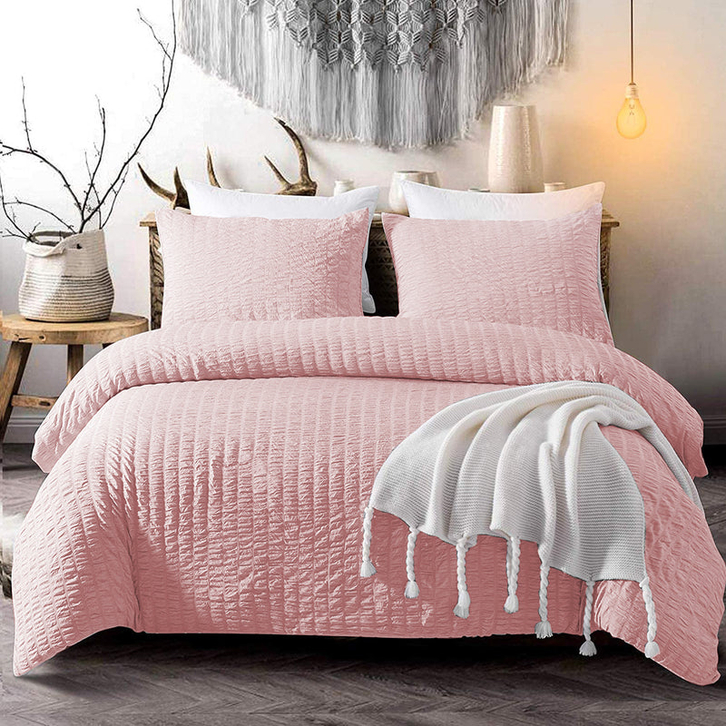 Seersucker Duvet Cover with Pillowcases Egyptian Cotton freeshipping - MK Home Textile