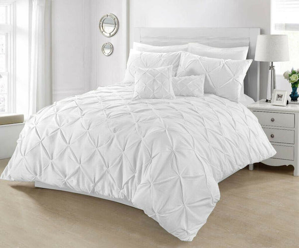 Pintuck Bedding Duvet Quilt Cover Set 100% Egyptian Cotton 200TC