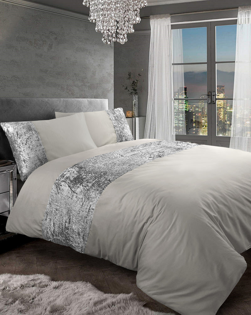 Crushed Velvet Duvet Cover with Pillowcases freeshipping - MK Home Textile